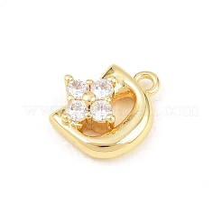 Breloques en laiton zircon cubique transparent&nbsp;KK-Z151-18G-D