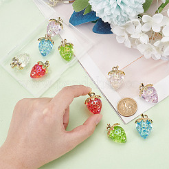 10 шт. 5-цветный прозрачный акрил с подвесками из сплава TACR-AR0001-20