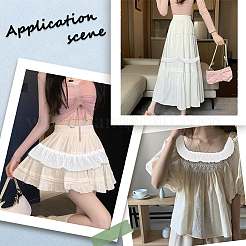 5 ярд полиэстеровой плиссированной цветочной кружевной отделки OCOR-GF0003-89B