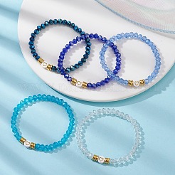 5 pièces ensemble de bracelets extensibles en perles de verre&nbsp;BJEW-JB09677-01