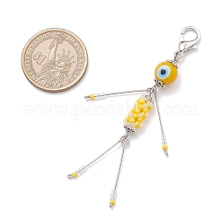 Подвесные украшения ручной работы из лэмпворка и стеклянных бусин HJEW-MZ00393-01