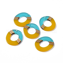 Подвески из прозрачной смолы и ореха&nbsp;RESI-M027-01I