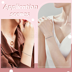 20шт 2 цвета квадратные стразы чашечные браслеты цепи для женщин&nbsp;BJEW-GA0001-22