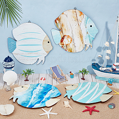 4шт 2 стиля украшения стены из дерева&nbsp;DIY-PH0033-10