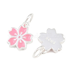 925 подвеска в виде ярко-розового цветка из стерлингового серебра с эмалью&nbsp;STER-A049-04S