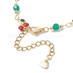 Комплекты браслетов и ожерелий из латунной эмали с вишневыми звеньями&nbsp;SJEW-JS01367