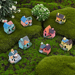 8 Stück 8 Stile Harz Haus Display Dekorationen&nbsp;DJEW-CN0001-45