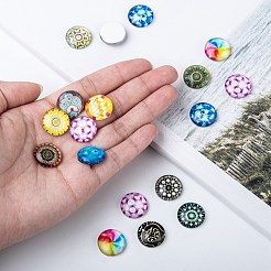 Мозаика печатных стакан наполовину круглый / купольные кабошоны X-GGLA-N004-16mm-G