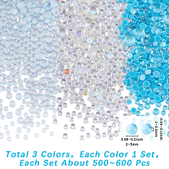 3 набор 3-х цветных стеклянных полукруглых кабошонов&nbsp;GLAA-SC0002-64