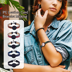5шт набор для самостоятельного изготовления браслета из шнура из искусственной кожи DIY-TA0012-05EB