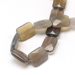 Rettangolo sfaccettato perline naturale grigio agata fili&nbsp;G-R304-08
