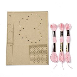 子供のためのDIYストリングアートキットの芸術品と工芸品  木製のステンシルと羊毛糸を含む  ちょうの模様  16x21x0.3cm&nbsp;DIY-P014-B05