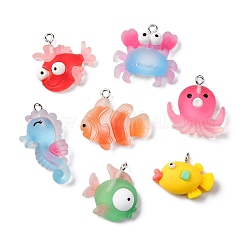 14шт 7 стиля непрозрачные подвески из смолы&nbsp;RESI-FP0001-29