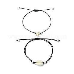 2шт. плетеные браслеты из полиэфирной нити BJEW-JB11522