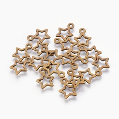 チベット風合金チャーム  スター  クリスマス  アンティークブロンズ  鉛フリー＆カドミウムフリー  14x10x2mm  穴：1.5mm&nbsp;X-K0NYK071