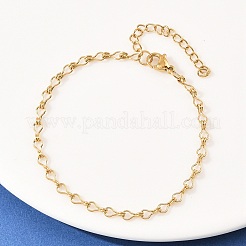 201ステンレススチール製バルブリンクチェーンブレスレット（女性用）  ゴールドカラー  6-5/8インチ（16.8cm）&nbsp;BJEW-G767-01B-G