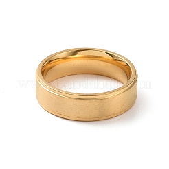 201ステンレススチール製プレーンバンドリング（女性用）  ゴールドカラー  内径：17mm&nbsp;RJEW-I089-31G