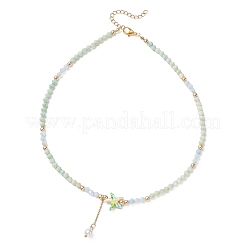 2 шт. 2 стильных ожерелья из синтетических бирюзовых морских звезд и граненых стеклянных бусин-конусов NJEW-JN05564