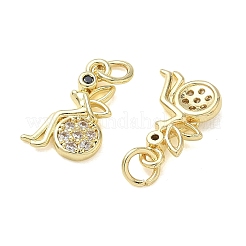 Pendentifs avec zircon cubiques à micro-pavés en laiton&nbsp;KK-T085-15A-G