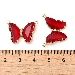 Подвески из латуни с граненым стеклянным соединителем FIND-Z020-03U