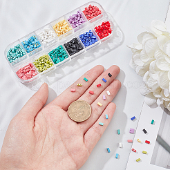 600шт 12 цвета 2-дырочные стеклянные бусины SEED-NB0001-57