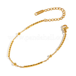 Bracelets pour femmes en acier inoxydable 304 texturé à maillons tubulaires incurvés&nbsp;QF6851