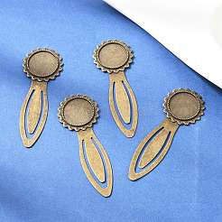 20 mm Träger Lesezeichen Fassungen für Cabochon&nbsp;PALLOY-S033-40AB-NR