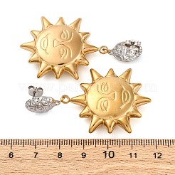 Двухцветные серьги-гвоздики из нержавеющей стали 304&nbsp;EJEW-Q044-04G