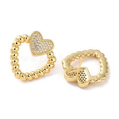 Orecchini a bottone in ottone con pavé di zirconi cubici&nbsp;EJEW-M258-16G