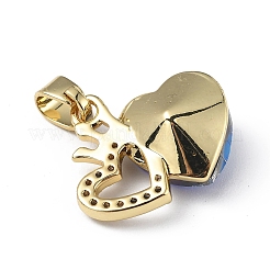 Настоящие 18-каратные позолоченные подвески из латуни с микропаве из прозрачного кубического циркония&nbsp;KK-C015-18G