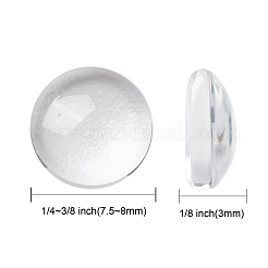 Transparente Glas Cabochons&nbsp;GGLA-R026-8mm
