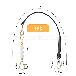Ремни для сумок из искусственной кожи и пластиковый удлинитель из бисера из искусственного жемчуга FIND-WH0126-373A