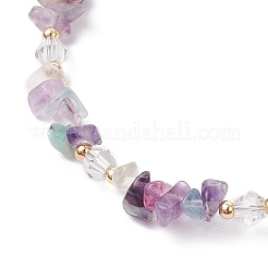 Braccialetti di perline di fluorite naturale per le donne&nbsp;X-BJEW-JB11742-06