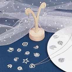 50шт. 10 комплекта подвесок из сплава платинового тона со стразами ALRI-PH0001-28