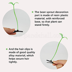 32 шт. 2 заколки для волос из пластиковой кожи аллигатора в виде ростков фасоли PHAR-CP0001-19