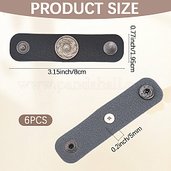 6 Stück PU-Leder mit Schalclips aus Legierung&nbsp;FIND-CL0001-84B