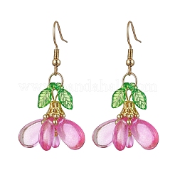 Серьги-подвески из нержавеющей стали 304 со стеклянными подвесками EJEW-MZ00433-05