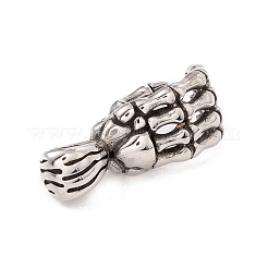 304ステンレスペンダント  スケルトンの手  アンティークシルバー  31.5x11x17.5mm  穴：8x4mm&nbsp;STAS-E158-33AS