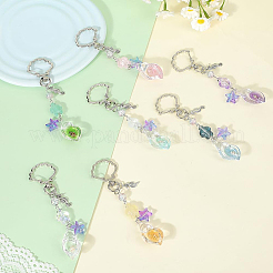 7 pieza de 7 colores de concha luminosa transparente de acrílico y vidrio colgante decoraciones&nbsp;HJEW-SC00105