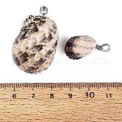Ciondoli a spirale in ottone e conchiglia naturale&nbsp;SHEL-Q029-28P