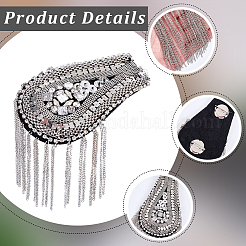 Кисточка из железной цепочки в форме капли с эполетами из стразов&nbsp;AJEW-WH20006-326A-P