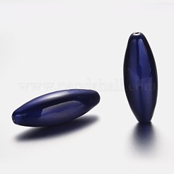 CCBプラスチックビーズ  オーバル  ダークブルー  64x23mm  穴：2.2mm&nbsp;CCB-K001-01