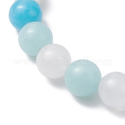 Pulseras elásticas con cuentas de jade blanco y jade mashan natural&nbsp;BJEW-JB11151