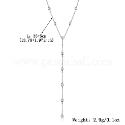 925 серебряный паве прозрачный кубический цирконий геометрический плоский круглый кулон с длинной кисточкой y ожерелье для женщин WK0057-2