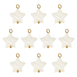 10 pendentif étoile en coquillage naturel&nbsp;SHEL-TA0001-36