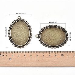 Тибетский стиль сплава сеттинги кабошон овал поднос&nbsp;LS-TIBEP-5437-AB-LF