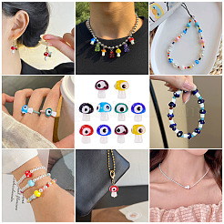 10шт ручной работы сглаз бусины лэмпворк&nbsp;LAMP-TA0001-95B