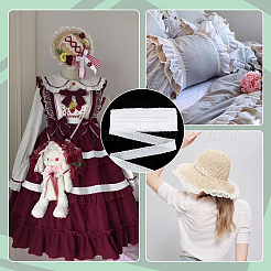 15 ярд хлопка с вышивкой и цветочной кружевной отделкой&nbsp;DIY-WH0542-34B