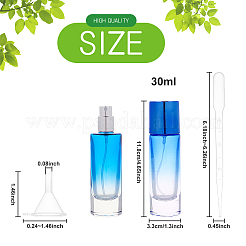 ガラススプレーボトル  酸化アルミニウムダストキャップ付き  香水瓶  プラスチックドロッパー付  プラスチック漏斗ホッパー  ミックスカラー  11.8x3.3cm  容量：30ml（1.01液量オンス）  5pc&nbsp;MRMJ-BC0002-39