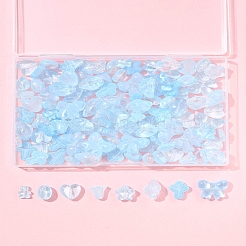 120 шт. 8 вида прозрачных стеклянных бусин-спрей GLAA-FS0002-21